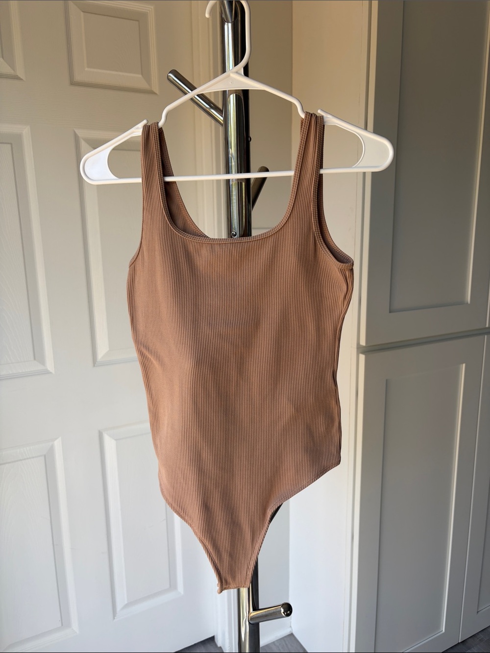 Abercrombie & Fitch Ribbed Chai One-Piece Bodysuit, Size S.